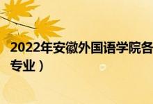 2022年安徽外国语学院各省招生计划及招生人数（都招什么专业）