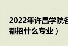 2022年许昌学院各省招生计划及招生人数（都招什么专业）