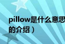 pillow是什么意思（关于pillow是什么意思的介绍）