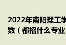 2022年南阳理工学院各省招生计划及招生人数（都招什么专业）