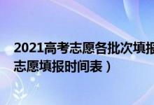 2021高考志愿各批次填报时间（2021全国各省高考各批次志愿填报时间表）