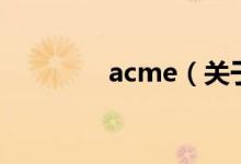 acme（关于acme的介绍）