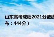 山东高考成绩2021分数线（2021年山东高考本科分数线公布：444分）