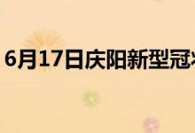 6月17日庆阳新型冠状病毒肺炎疫情最新消息