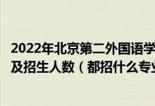 2022年北京第二外国语学院中瑞酒店管理学院各省招生计划及招生人数（都招什么专业）