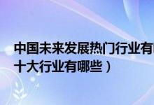 中国未来发展热门行业有哪些?（2022中国最热门最有前景十大行业有哪些）