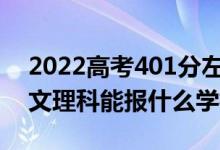 2022高考401分左右能上哪些大学（新高考文理科能报什么学校）