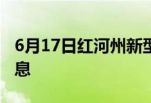 6月17日红河州新型冠状病毒肺炎疫情最新消息