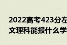 2022高考423分左右能上哪些大学（新高考文理科能报什么学校）