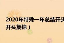 2020年特殊一年总结开头句子简短（2020年特殊一年总结开头集锦）