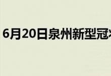 6月20日泉州新型冠状病毒肺炎疫情最新消息