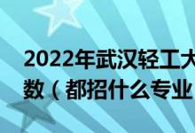 2022年武汉轻工大学各省招生计划及招生人数（都招什么专业）