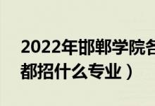 2022年邯郸学院各省招生计划及招生人数（都招什么专业）