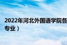 2022年河北外国语学院各省招生计划及招生人数（都招什么专业）