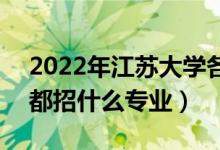 2022年江苏大学各省招生计划及招生人数（都招什么专业）