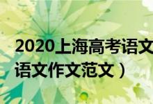 2020上海高考语文作文解析（2020上海高考语文作文范文）