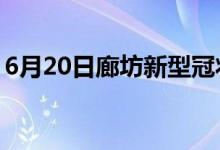 6月20日廊坊新型冠状病毒肺炎疫情最新消息