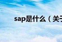 sap是什么（关于sap是什么的介绍）