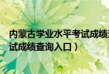 内蒙古学业水平考试成绩查询系统官网（内蒙古学业水平考试成绩查询入口）