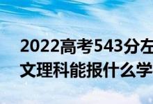 2022高考543分左右能上哪些大学（新高考文理科能报什么学校）