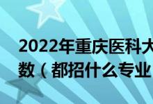 2022年重庆医科大学各省招生计划及招生人数（都招什么专业）