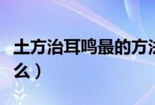 土方治耳鸣最的方法（治疗耳鸣的土办法是什么）