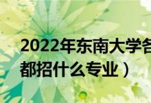 2022年东南大学各省招生计划及招生人数（都招什么专业）