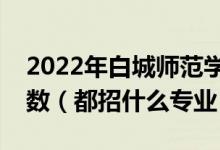 2022年白城师范学院各省招生计划及招生人数（都招什么专业）