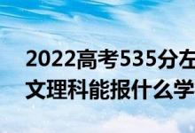 2022高考535分左右能上哪些大学（新高考文理科能报什么学校）