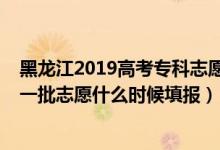 黑龙江2019高考专科志愿填报时间（2022黑龙江高考本科一批志愿什么时候填报）