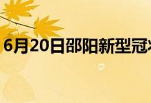 6月20日邵阳新型冠状病毒肺炎疫情最新消息