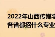 2022年山西传媒学院招生计划及招生人数（各省都招什么专业）