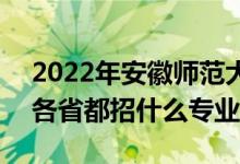 2022年安徽师范大学招生计划及招生人数（各省都招什么专业）