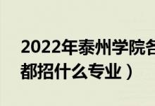 2022年泰州学院各省招生计划及招生人数（都招什么专业）