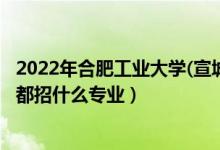 2022年合肥工业大学(宣城校区)招生计划及招生人数（各省都招什么专业）