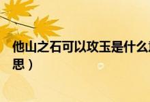 他山之石可以攻玉是什么意思（他山之石可以攻玉是什么意思）