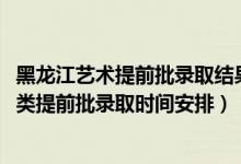 黑龙江艺术提前批录取结果何时公布（2022黑龙江高考艺术类提前批录取时间安排）