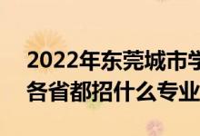 2022年东莞城市学院招生计划及招生人数（各省都招什么专业）