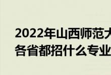 2022年山西师范大学招生计划及招生人数（各省都招什么专业）