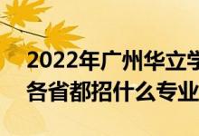 2022年广州华立学院招生计划及招生人数（各省都招什么专业）