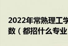 2022年常熟理工学院各省招生计划及招生人数（都招什么专业）