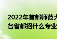 2022年首都师范大学招生计划及招生人数（各省都招什么专业）