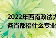 2022年西南政法大学招生计划及招生人数（各省都招什么专业）