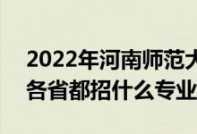 2022年河南师范大学招生计划及招生人数（各省都招什么专业）