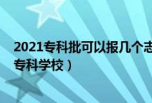 2021专科批可以报几个志愿（2022填本科志愿时能不能填专科学校）