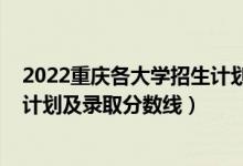 2022重庆各大学招生计划（2022年双一流大学在重庆招生计划及录取分数线）