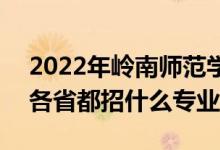 2022年岭南师范学院招生计划及招生人数（各省都招什么专业）