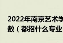 2022年南京艺术学院各省招生计划及招生人数（都招什么专业）