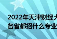 2022年天津财经大学招生计划及招生人数（各省都招什么专业）