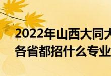 2022年山西大同大学招生计划及招生人数（各省都招什么专业）